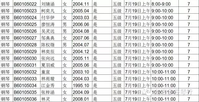 2015中央音乐学院音乐考级--(龙岩考级时间)